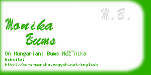 monika bums business card